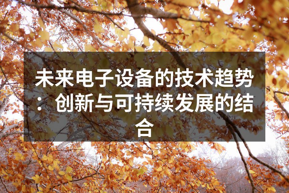 未来电子设备的技术趋势：创新与可持续发展的结合